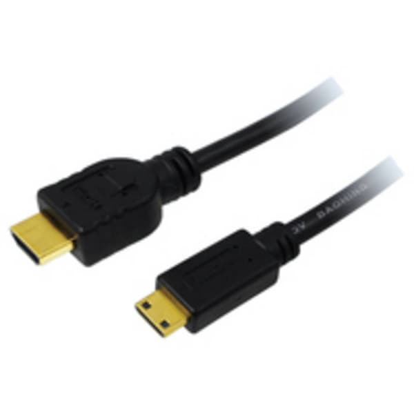 LogiLink HDMI Anslutningskabel HDMI-A-kontakt, HDMI-Mini-C kontakt 1.50 m Svart CH0022 4K UHD, Audio Return Kanal, guld