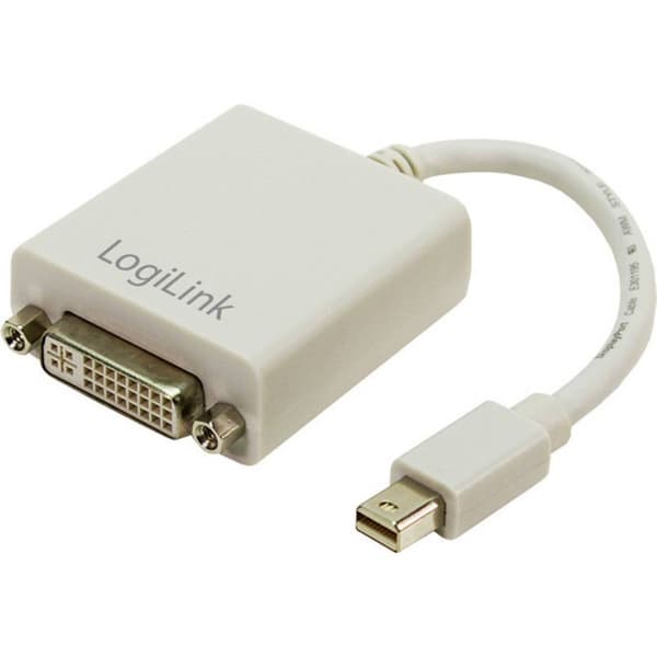 LogiLink CV0037 DisplayPort / DVI Adapter [1x Mini-DisplayPort hane - 1x DVI-hona 24+5 pol] Vit 0.09 m