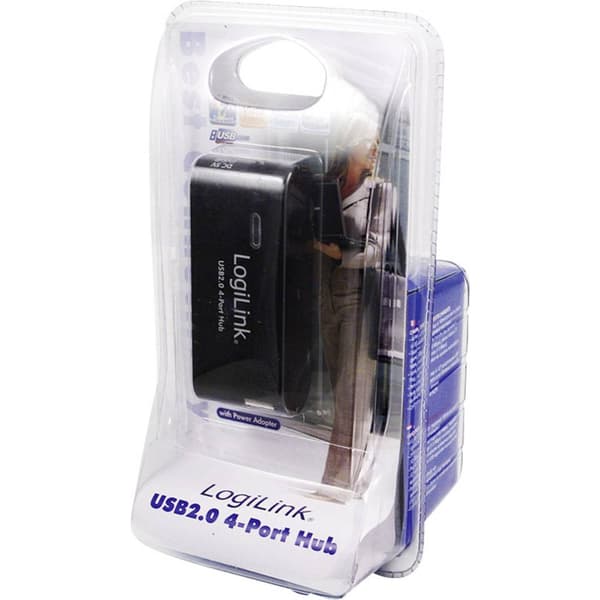 LogiLink UA0085 4 Port USB 2.0-Hub Svart