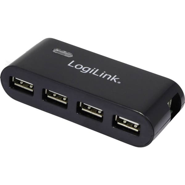 LogiLink UA0085 4 Port USB 2.0-Hub Svart