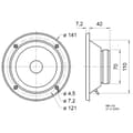 Miniatyrbild 2 av 2: Visaton MR 130 - 8 Ohm 5 tum 7 cm Högtalarelement 80 W 8 Ω
