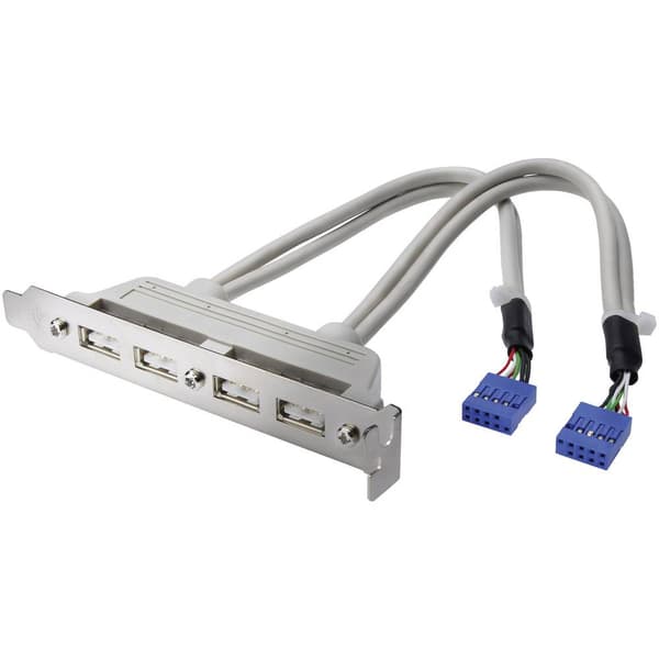 Digitus USB 2.0 Adapter [4x USB 2.0 intern 10-pol hona - 2x USB 2.0 A hona] AK-300304-002-E 20.00 cm