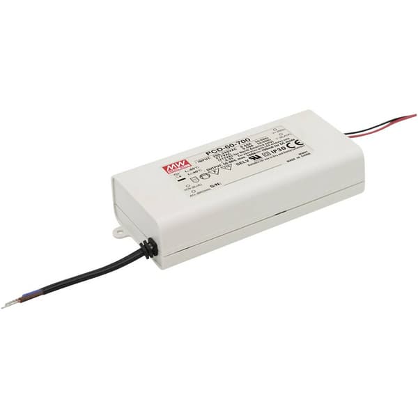 Mean Well PCD-60-2400B LED driver Konstantström 60 W 2.4 A 15 - 25 V/DC dimbar, PFC-krets, Överbelastningsskydd, Monter