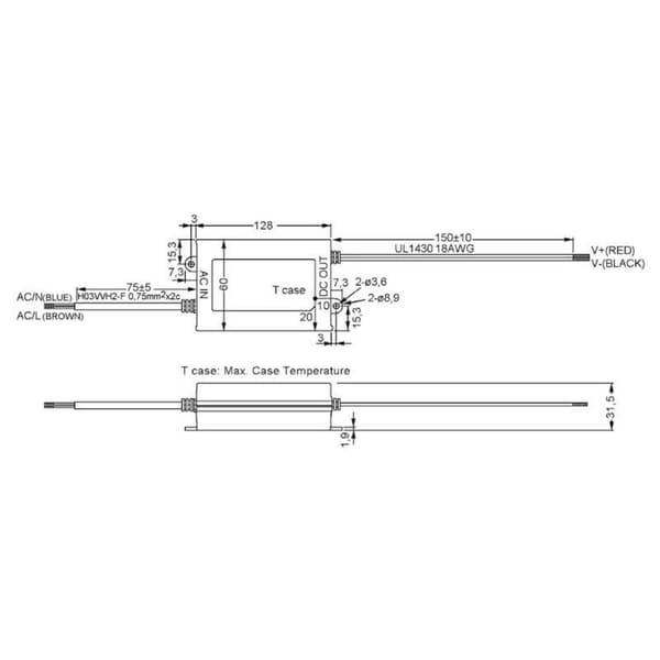 MW Mean Well PLD-60-1400B LED driver Konstantström 60 W 1.4 A 25 - 43 V/DC inte dimbar 1 st