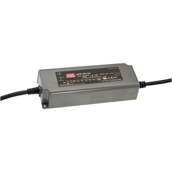 Mean Well NPF-90-12 LED driver, LED transformator Konstantspänning, Konstantström 90 W 7.5 A 7.2 - 12 V/DC inte dimbar,