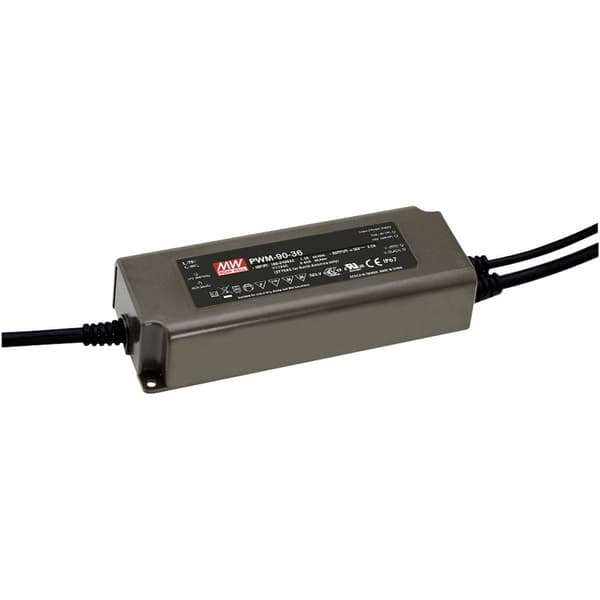 MW Mean Well PWM-90-24 LED transformator Konstantspänning 90 W 0 - 3.75 A 24 V/DC dimbar, PFC-krets, Överbelastningssky
