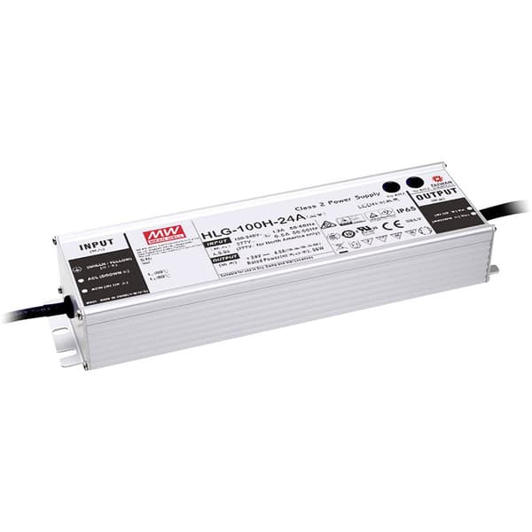 MW Mean Well HLG-100H-24B LED driver, LED transformator Konstantspänning, Konstantström 96 W 4 A 12 - 24 V/DC dimbar, P