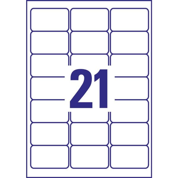Avery-Zweckform L7560-25 Adressetiketter 63.5 x 38.1 mm Polyesterfilm Transparent 525 st Permanent Bläckstråleskrivare,