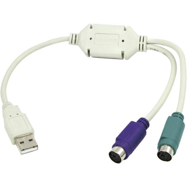 LogiLink USB 1.1 Anslutningskabel [1x USB 1.1 A hane - 2x PS/2-hona] 15.00 cm
