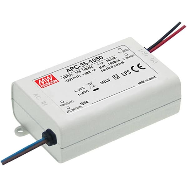 MW Mean Well APC-35-350 LED driver Konstantström 35 W 0.35 A 28 - 100 V/DC inte dimbar, Överbelastningsskydd 1 st