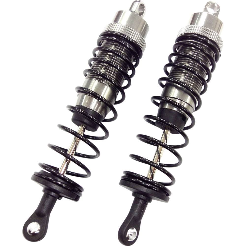 Reely 1:10 Aluminium-olietryksstddæmper Titanium Med fjedre Sort 112 mm 2 stk
