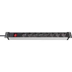 Brennenstuhl 1390007018 Stikdåse 19 Schuko 8x Aluminium, Sort Stik med jordkontakt 1 stk