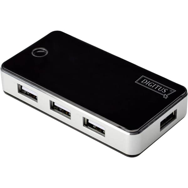 Digitus DA-70222 7 Port USB 2.0-Hub Svart, Silver