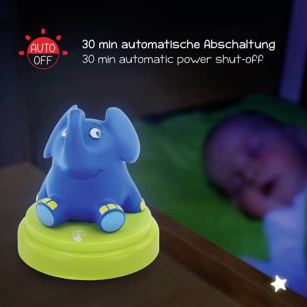 Ansmann Elephant 1800-0017-510 LED-nattlampa Elefant LED Blå