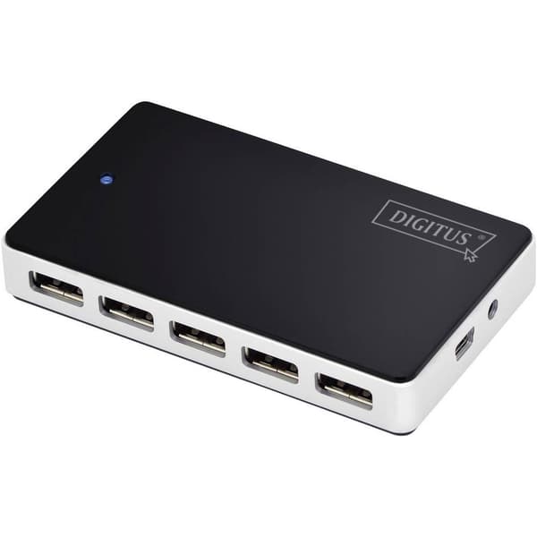 Digitus DA-70229 12 + 4 Port USB 2.0-Hub Svart, Silver
