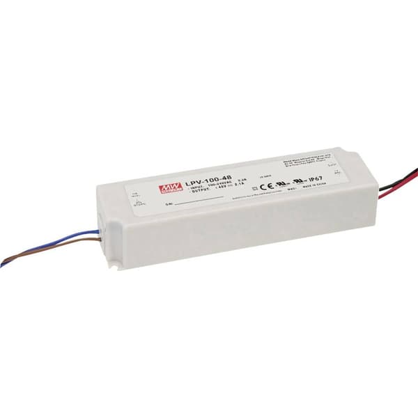 MW Mean Well LPV-100-24 LED transformator Konstantspänning 100 W 0 - 4.2 A 24 V/DC inte dimbar, Överbelastningsskydd 1