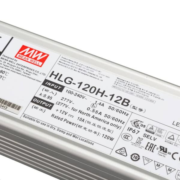 Mean Well HLG-120H-12B LED driver, LED transformator Konstantspänning, Konstantström 120 W 10 A 6 - 12 V/DC dimbar, PFC