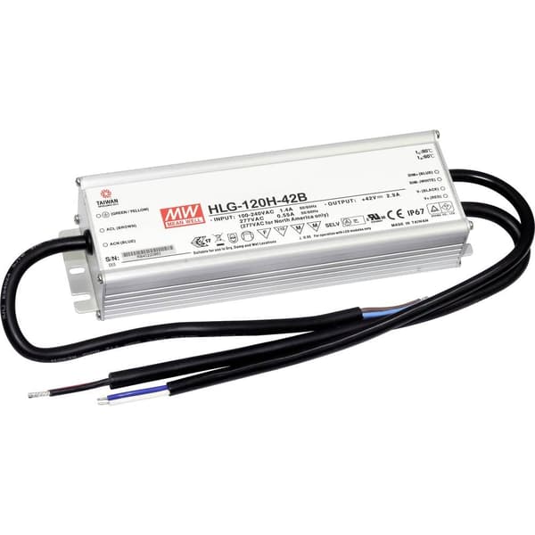 Mean Well HLG-120H-12B LED driver, LED transformator Konstantspänning, Konstantström 120 W 10 A 6 - 12 V/DC dimbar, PFC