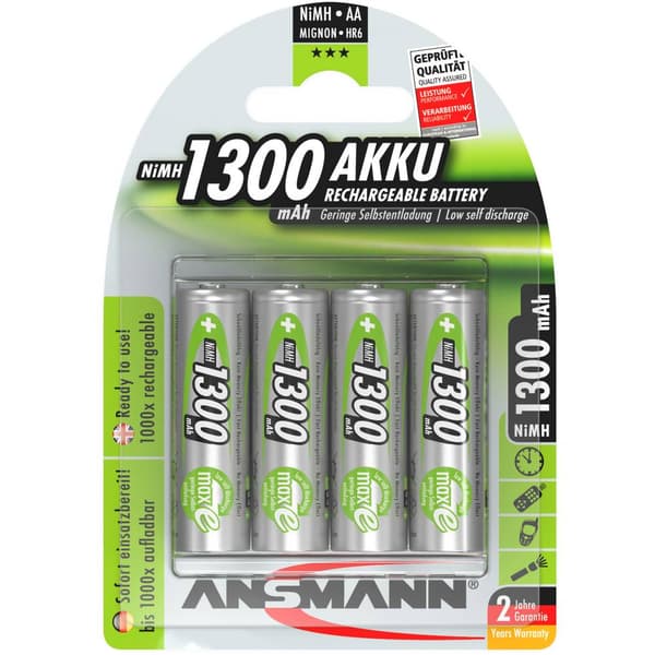 Ansmann maxE HR06 Laddbart batteri AA (R6) NiMH 1300 mAh 1.2 V 4 st
