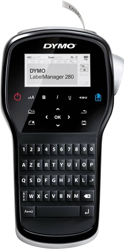 DYMO LabelManager 280 / FR-BE-CH Labelprinter Velegnet til skriftbånd: D1 6 mm, 9 mm, 12 mm