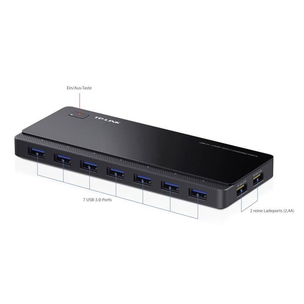 USB-Hub 3.0 7+2 Port TP-LINK UH720 med snabb-laddning Svart
