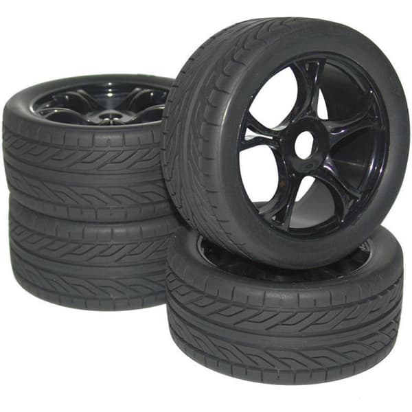 Reely 1:8 Buggy Kompletta hjul Street 5 ekrar Svart 4 st