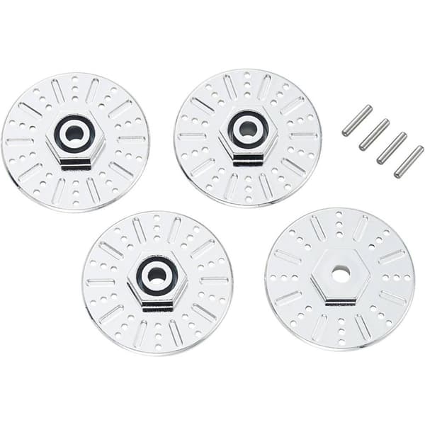 Reely 1:10 Bromsskiveimitat-fälgtransportör 12 mm 6-kant 10 mm med spårbreddning 10 mm Krom 4 st