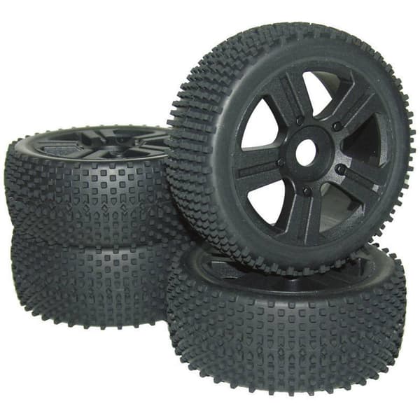 Reely 1:8 Buggy Kompletta hjul Spike 5 ekrar Svart 4 st
