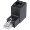 Miniatyrbild 1 av 2: RJ45 Nätverk Adapter CAT 5e 90° uppåtvinklad [1x RJ45 hane - 1x RJ45 hona] 0.00 m Svart Renkforce