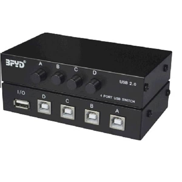Renkforce 4 Port USB 2.0-switch Svart