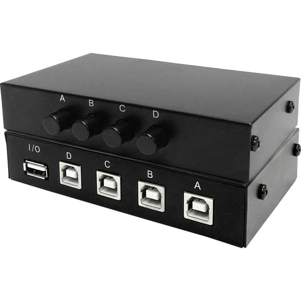 Renkforce 4 Port USB 2.0-switch Svart