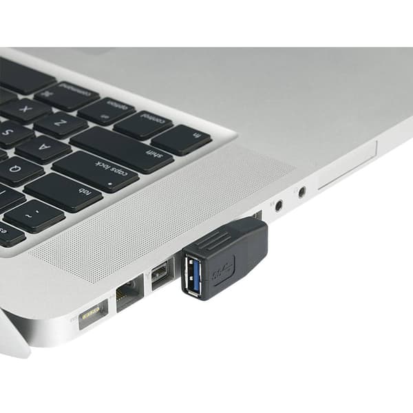 Renkforce USB 3.0 adapter A-kontakt till A-uttag 90° vinklad åt vänster på sidan
