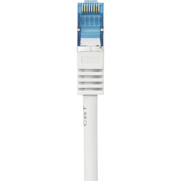 Renkforce RF-4145280 RJ45 Nätverkkabel, Patchkabel CAT 6A S/FTP 0.50 m Grå med låsskydd, Flamskyddsmedel 1 st