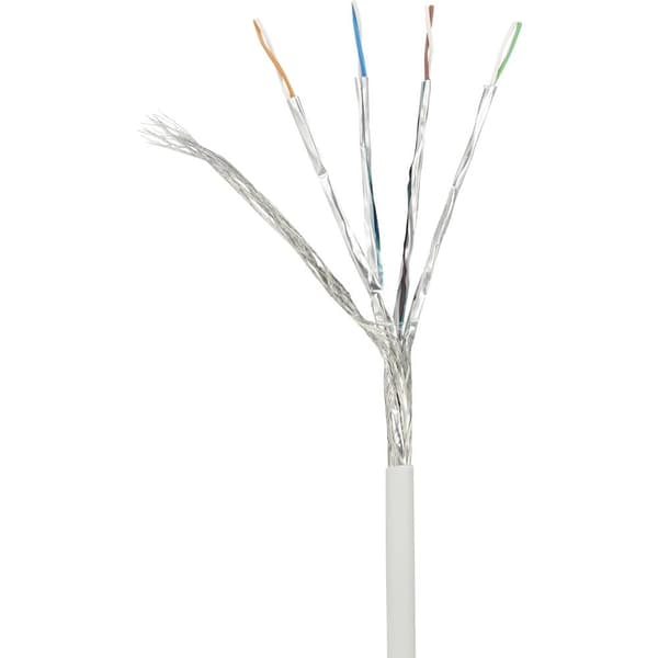 Renkforce RF-4145280 RJ45 Nätverkkabel, Patchkabel CAT 6A S/FTP 0.50 m Grå med låsskydd, Flamskyddsmedel 1 st