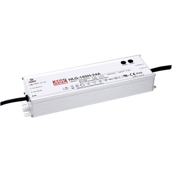 MW Mean Well HLG-185H-36A LED driver, LED transformator Konstantspänning, Konstantström 187 W 5.2 A 36 V/DC PFC-krets,
