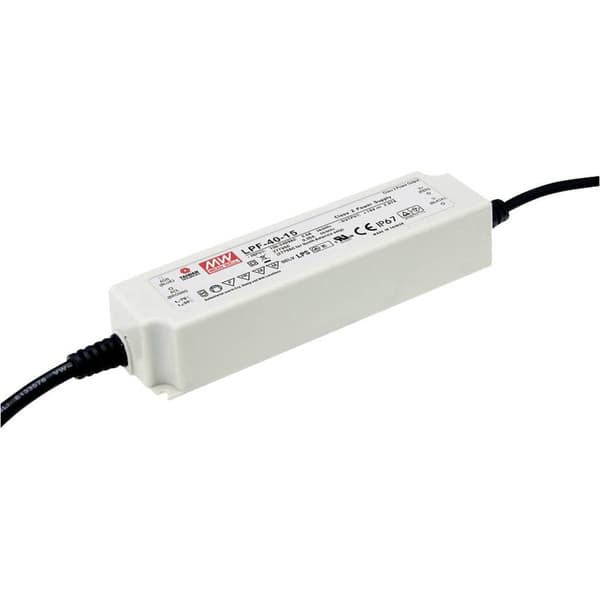 Mean Well LPF-40-24 LED driver, LED transformator Konstantspänning, Konstantström 40 W 1.67 A 14.4 - 24 V/DC inte dimba