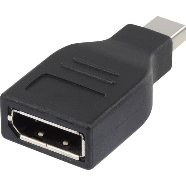 Renkforce RF-4174572 DisplayPort Adapter [1x Mini-DisplayPort hane - 1x DisplayPort hona] Svart guldpläterad kontakt