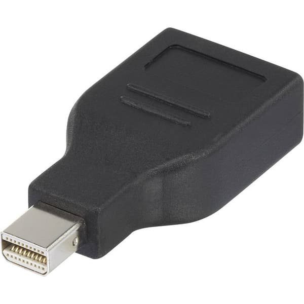 Renkforce RF-4174572 DisplayPort Adapter [1x Mini-DisplayPort hane - 1x DisplayPort hona] Svart guldpläterad kontakt