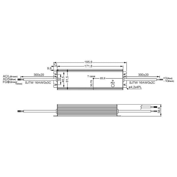 MW Mean Well HLG-80H-24B LED driver, LED transformator Konstantspänning, Konstantström 81.6 W 3.4 A 14.4 - 24 V/DC dimb