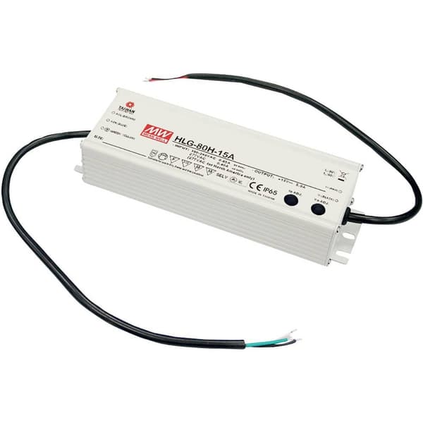 MW Mean Well HLG-80H-24B LED driver, LED transformator Konstantspänning, Konstantström 81.6 W 3.4 A 14.4 - 24 V/DC dimb
