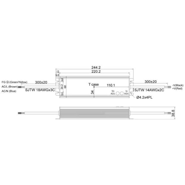 MW Mean Well HLG-240H-30A LED driver, LED transformator Konstantspänning, Konstantström 240 W 8 A 30 V/DC PFC-krets, Öv