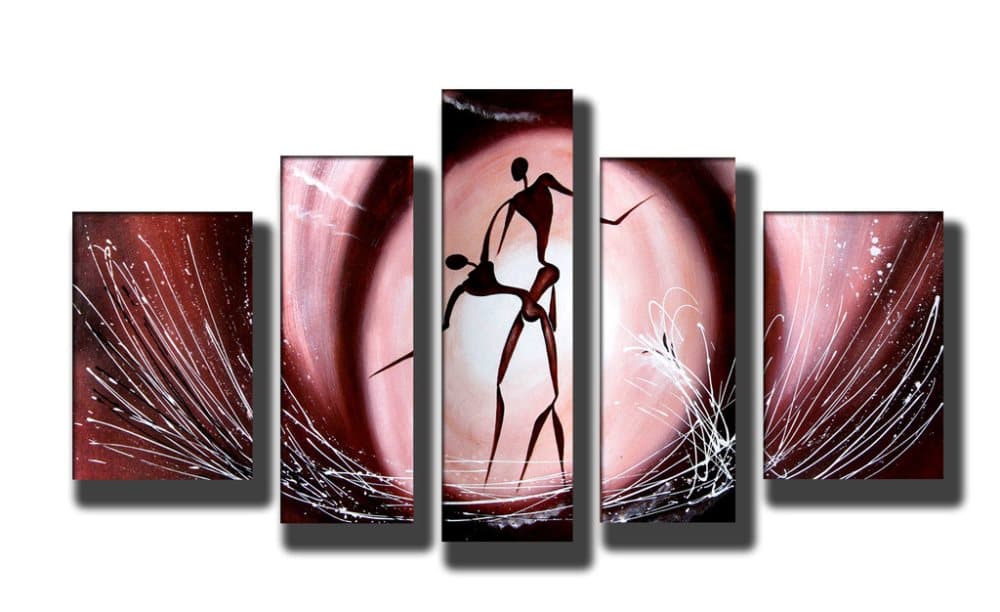 Abstrakt, handmålad oljemålning 120x230 cm
