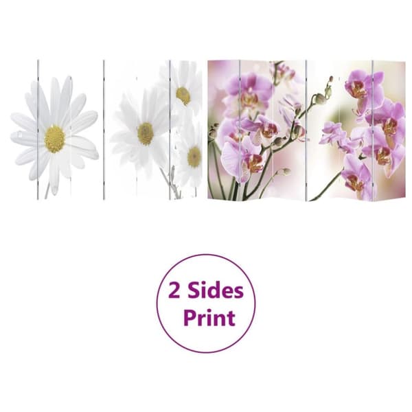 vidaXL Sammenleggbar romdeler 217x170 cm blomst