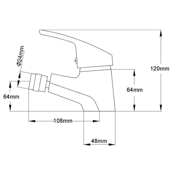 vidaXL Blandebatteri for bidet krom