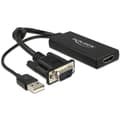Miniatyrbild 1 av 4: Delock 62668 VGA / HDMI Adapter [1x VGA hane - 1x HDMI hona] Svart 25.00 cm
