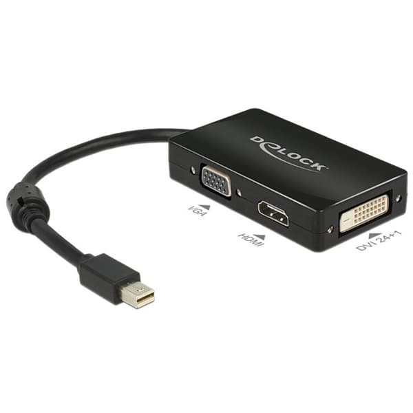 Delock 62631 DisplayPort / VGA / HDMI / DVI Adapter [1x Mini-DisplayPort hane - 1x VGA hona, HDMI hona, DVI-hona 24+1 p