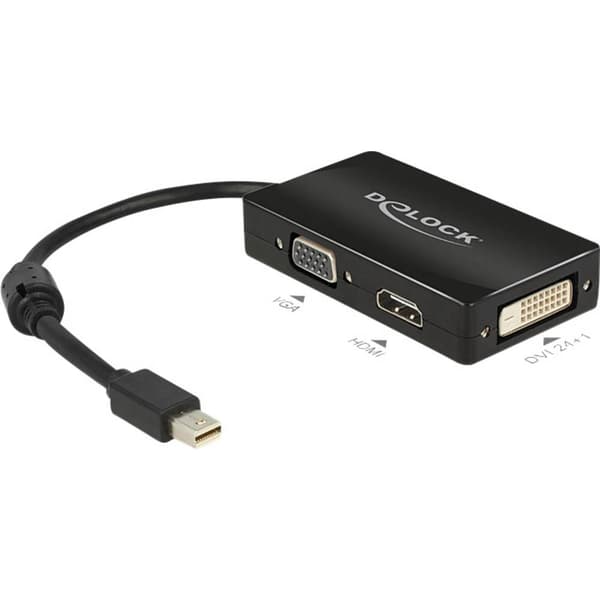 Delock 62631 DisplayPort / VGA / HDMI / DVI Adapter [1x Mini-DisplayPort hane - 1x VGA hona, HDMI hona, DVI-hona 24+1 p