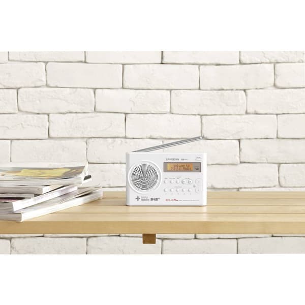 Väskradio Sangean DPR-69+ DAB+, FM Batteri-laddningsfunktion Vit
