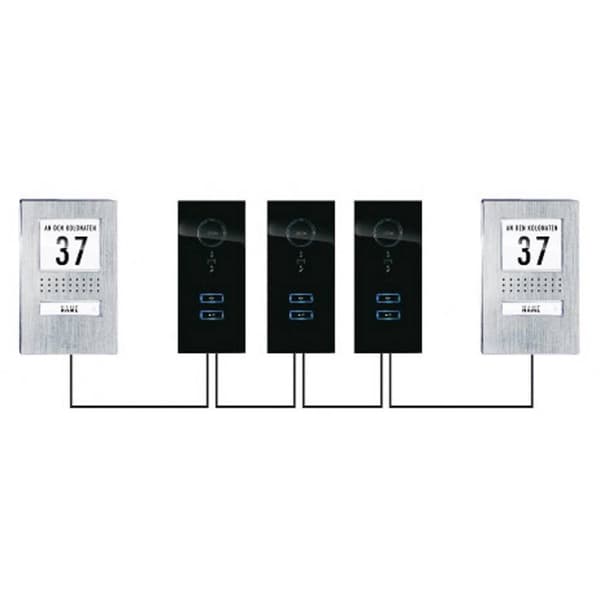 m-e modern-electronics ADV 111 WW Vistadoor Porttelefon Sladd Komplett-set 1 Familjshus Rostfritt stål, Vit
