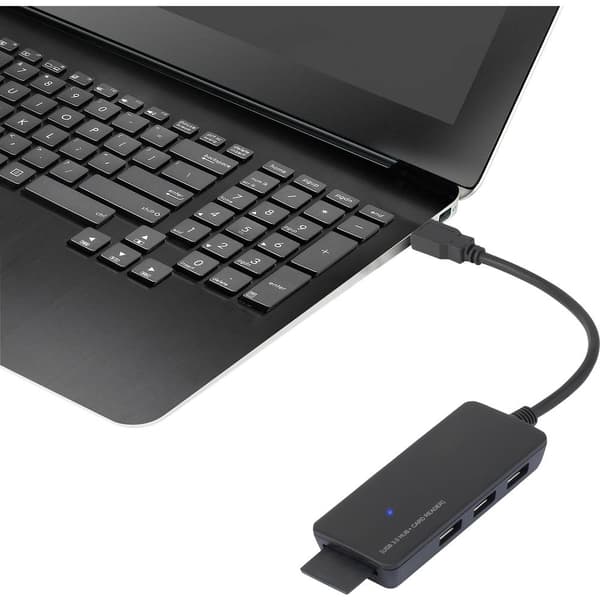 Renkforce 3 Port USB-Hub 3.0 SD-kortläsare Svart